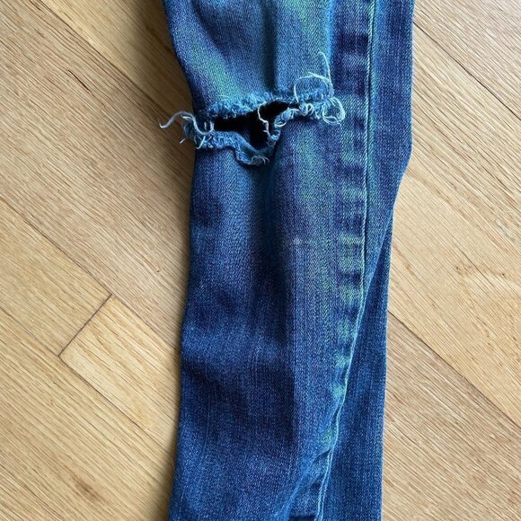 KUT From The Kloth Medium Blue Distressed Denim Jeans Skinny Legs Size 2 - Picture 4 of 12